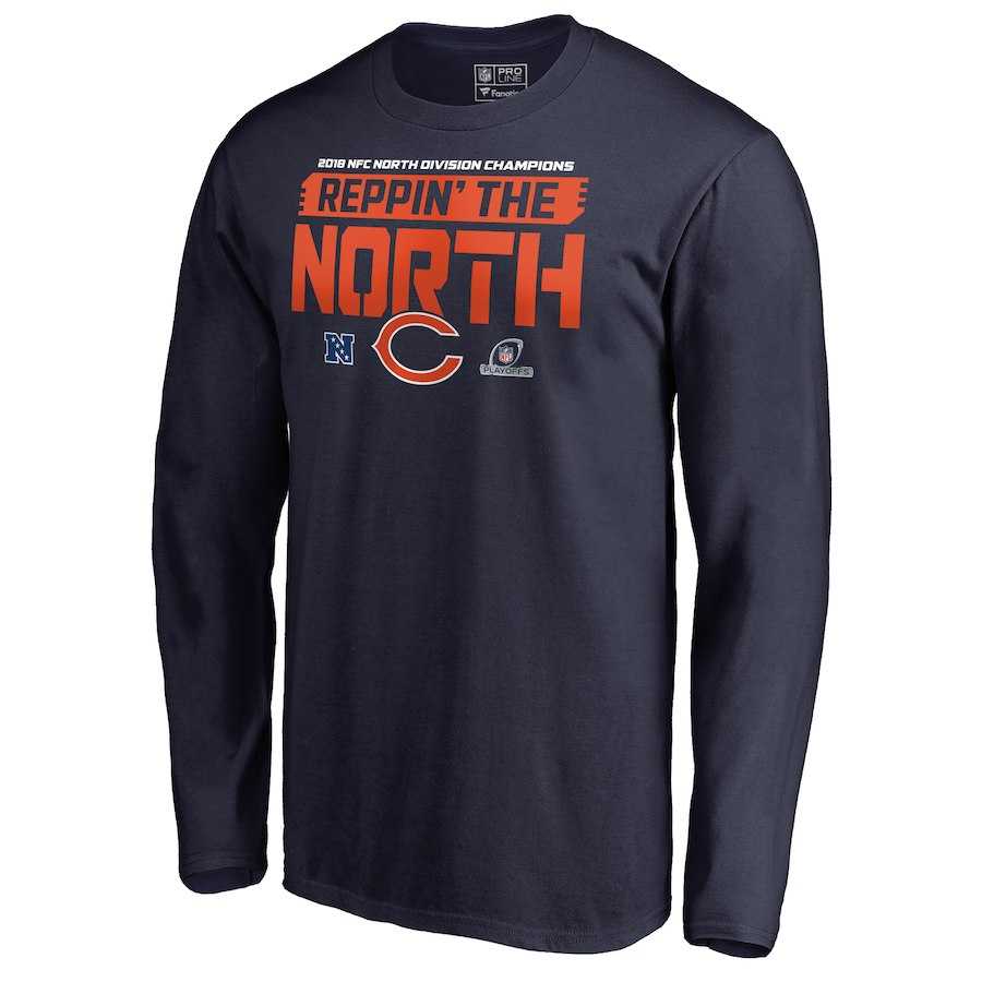 Men's Bears Navy 2018 NFL Playoffs Reppin' The North Long Sleeve T-Shirt,We sell and wholesale Men's Bears Navy 2018 NFL Playoffs Reppin' The North Long Sleeve T-Shirt on line form chian!